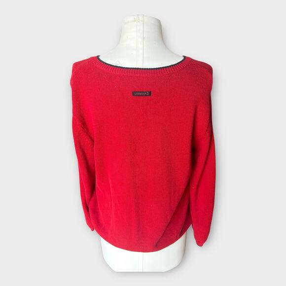 Vintage Red Argyle Embroidered Golf Sweater LizGolf Women's Large Preppy Classic - Picture 7 of 11